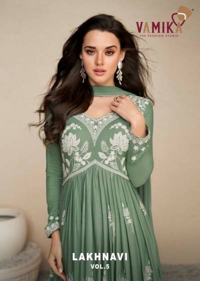 Lakhnavi Vol 5 By Vamika Designer Readymade Salwar Kameez Collection